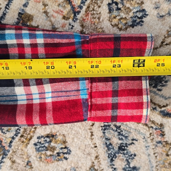 ROEBUCK & CO. MENS RED PLAID FLANNEL FRONT SNAP SHIRT SIZE XL - Picture 13 of 15